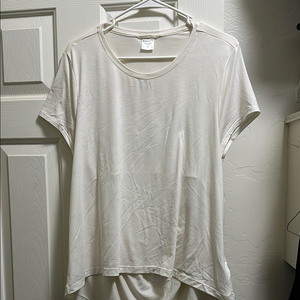 Athleta White Asymmetrical Relaxed T-Shirt